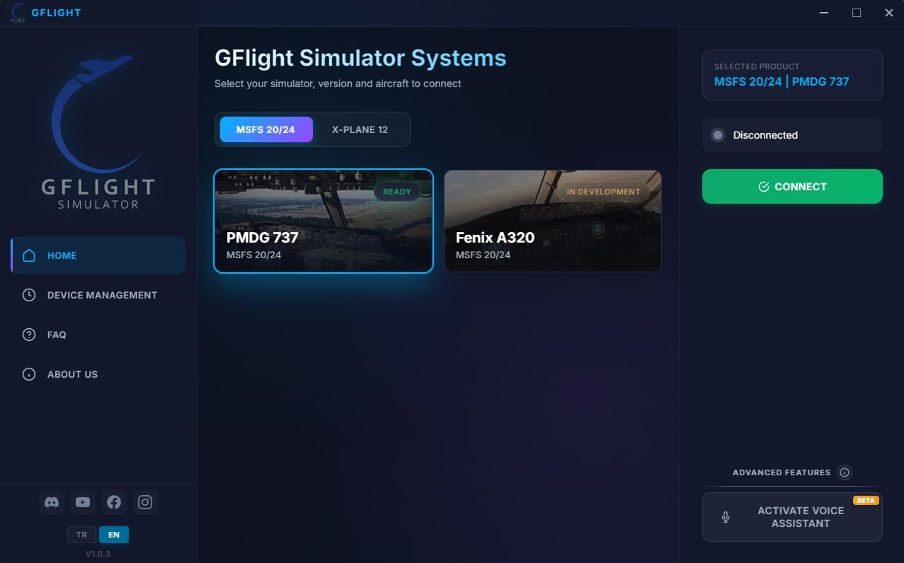 GFlight Launcher home screen